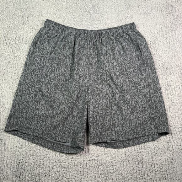 Free Fly Breeze 8" Shorts Mens XL Gray Geometric Stretch Fishing Pockets - Picture 1 of 6